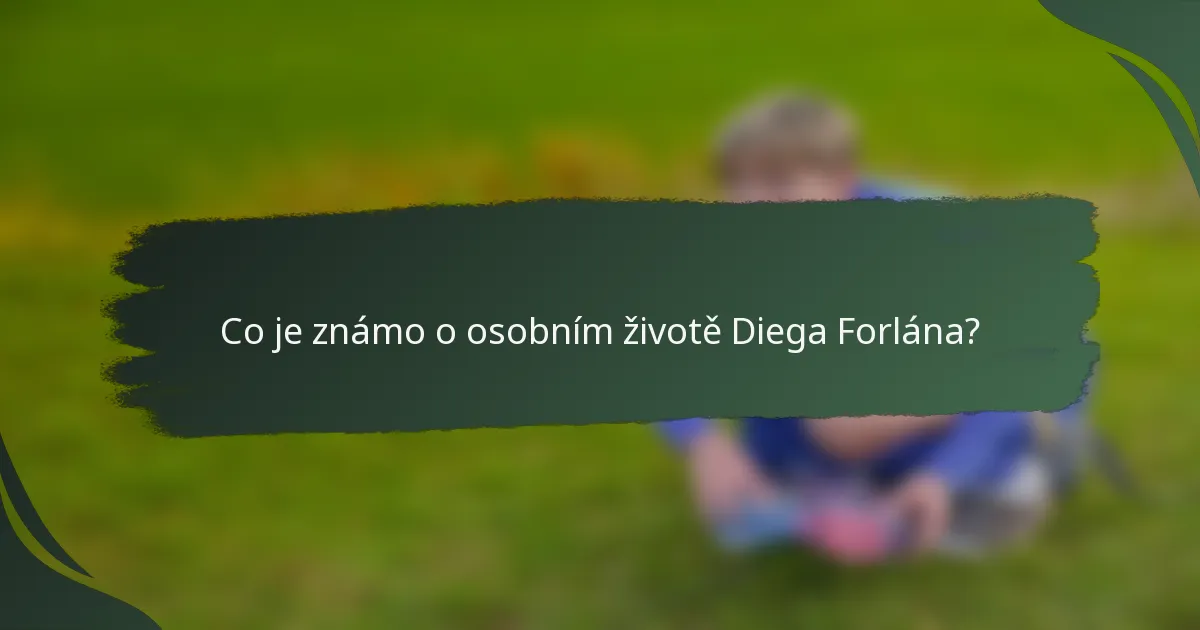 Co je známo o osobním životě Diega Forlána?