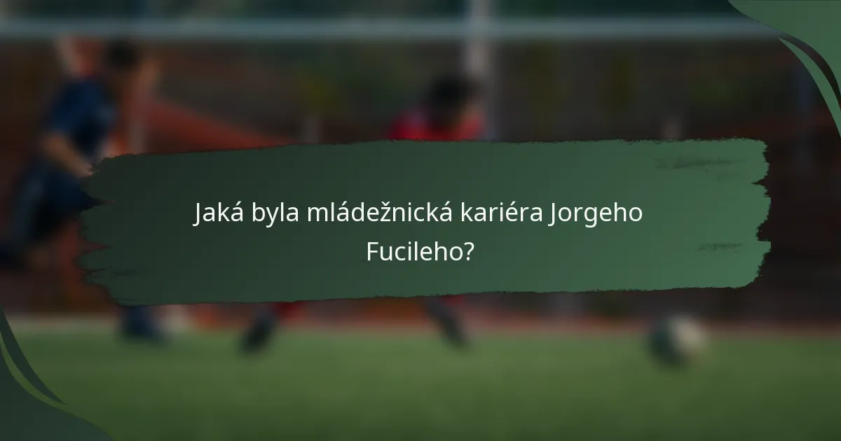 Jaká byla mládežnická kariéra Jorgeho Fucileho?