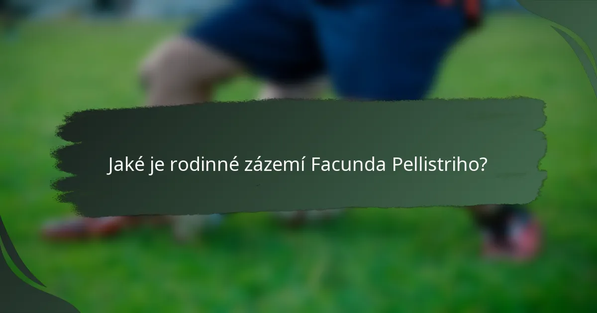 Jaké je rodinné zázemí Facunda Pellistriho?