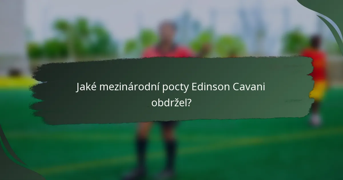 Jaké mezinárodní pocty Edinson Cavani obdržel?