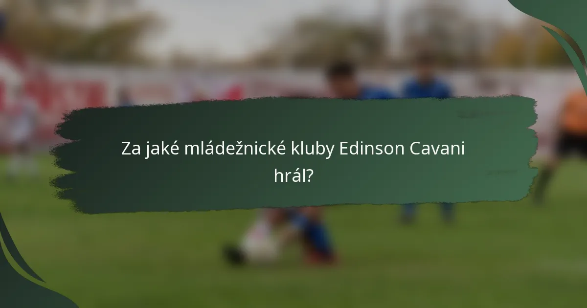 Za jaké mládežnické kluby Edinson Cavani hrál?